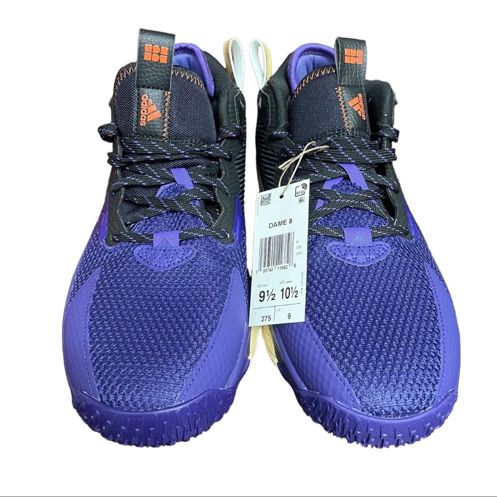 Adidas Dame 8 Honoring Black Excellence Basketball Shoe Purple Men's 9.5 GZ4626
